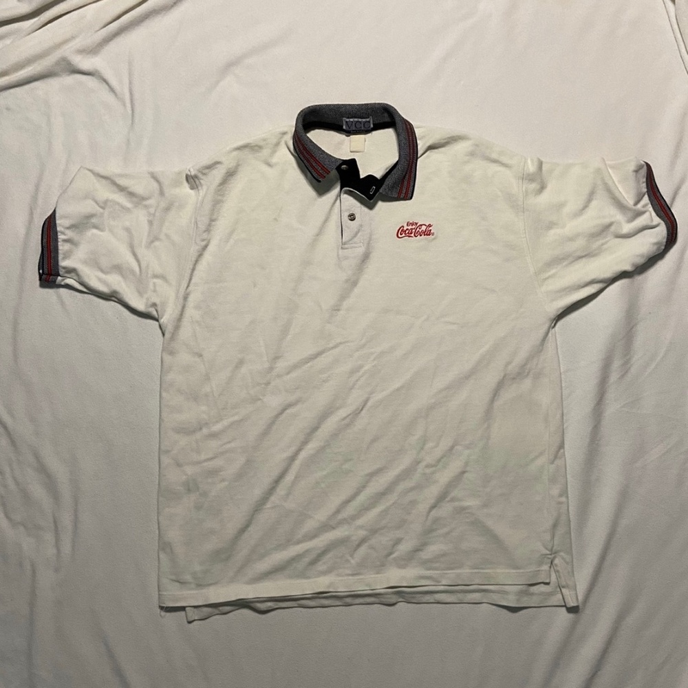 COCA COLA WHITE POLO WITH DARK COLLAR